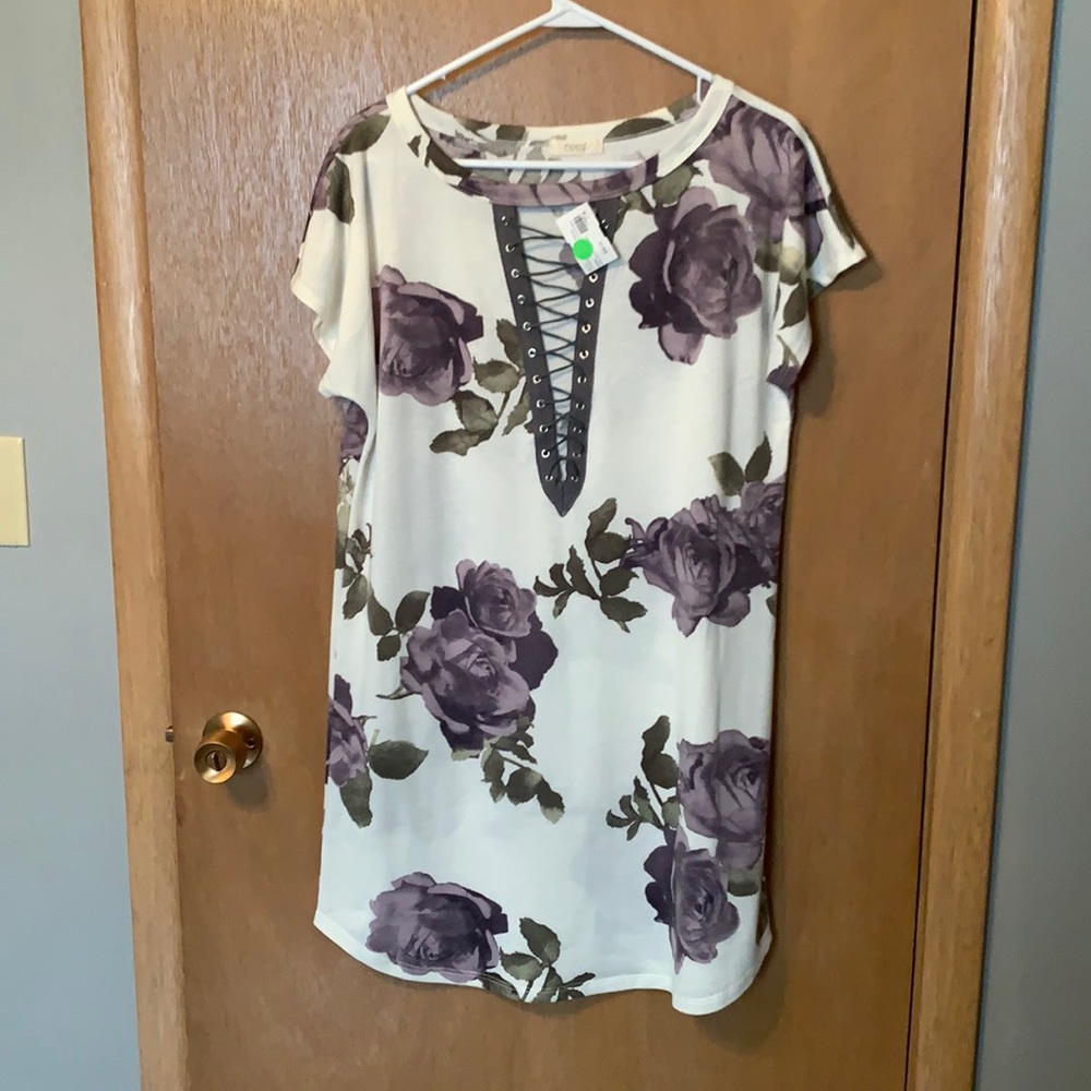 Purple floral dress